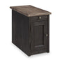 Signature Design by Ashley Tyler Creek Rustic Chair Side End Table with Pull-Out Tray & USB Ports, Brown - color: Blackish Brown