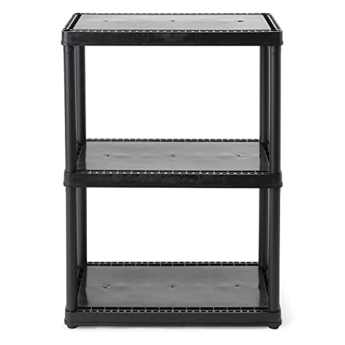 Gracious Living 33 Inch Heavy Duty 3-Shelf Light Duty Storage Shelf, Easy Assembly and Holds Up to 55 Pounds Per Shelf, Black - color: 3 Shelf - Black, size: 1 Pack