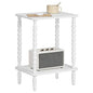 HOOBRO End Table, 2-Tier Small Side Table with Spindle Legs, Nightstand with Storage Shelves, Sofa Side Table, for Small Space, Living Room, Bedroom, White WT189BZ01 - color: White