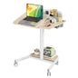 JOY worker Rolling Standing Desk, Mobile Tilt Adjustable Laptop Desk, Oak | 28" Partial 60° Foldable MDF Board, Height Adjustable, DIY Pegboard & Storage Base, 4 Lockable Casters, Home Office Classroom - color: Oak