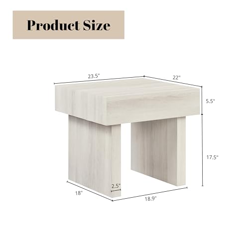 Roundhill Furniture Athens Modern Accent End Table, Off-White - color: Off-white