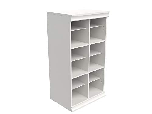 ClosetMaid Modular Storage Shelf Unit with 12 Adjustable Shelves & Dividers, White - color: White