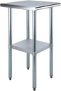 NSF-Certified Heavy-Duty Stainless Steel Prep Table – 20″ x 20″ Utility Workstation Table with Undershelf for Restaurants, Kitchens, Food Trucks - size: 20x20