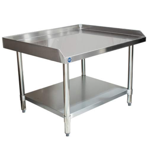 NSF Certified 18 Gauge Heavy Duty Stainless Steel Equipment Grill Stand with Undershelf for Kitchens, Utility Rooms, Caterers & Auto - size: 30"x30"