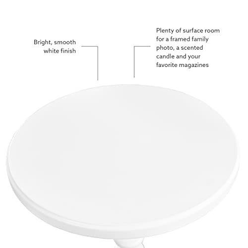 Powell Furniture Powell Round Spindle, White Table 17 x 22.25 x 17 - color: White