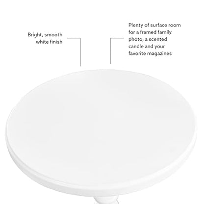 Powell Furniture Powell Round Spindle, White Table 17 x 22.25 x 17 - color: White