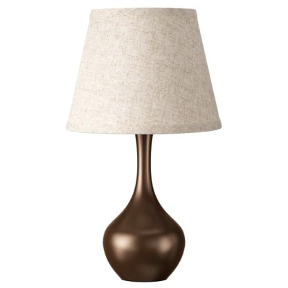 Seealle Touch Table Lamp for Bedroom, 3-Way Dimmable Small Bedside Lamps for Night Stands with Wires, Brown Desk Lamp for Kids Room, Office, Living Room, End Table(LED Bulb Included) - color: J. Beige Shade & Brown Base
