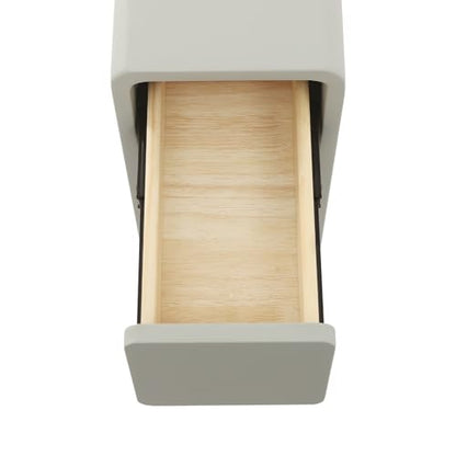 Narrow Nightstand with Drawers, Floor Standing Small Bedside Tables Skinny Nightstand Narrow Side Table Slim End Table for Bedrooms, Living Rooms, Hallways, Study Rooms, Offices Light Grey - color: Light Grey