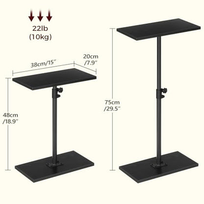 MAHANCRIS Narrow Side Table, Height Adjustable Sofa Table, Tall Couch Table | Small End Table for Small Spaces, Sturdy Wooded Nightstand, Easy Assembly, Multi-Functional, Living Room, Bedroom, Black - color: Black