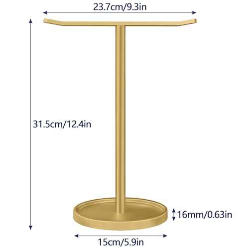 STWWO Hand Towel Holder | Stainless Steel Towel Holder Stand for Bathroom, Kitchen Countertop, T-Shaped Hand Towel Rack Stand, Gold - color: Gold