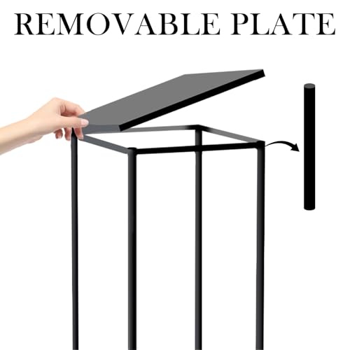 3 Pcs Black Vase for Wedding Centrepieces Metal Flower Stand | Geometric Display Table Column Rack Wedding Flower Stand Tall, 15.7/23.6/31.5in, for Home Birthday Party Decorations