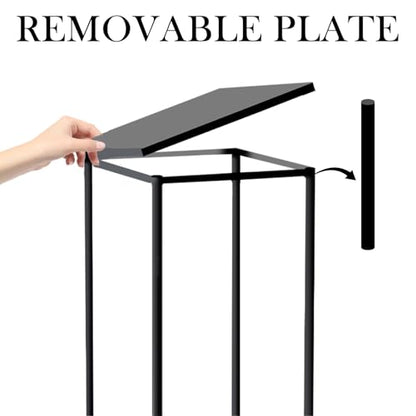 3 Pcs Black Vase for Wedding Centrepieces Metal Flower Stand | Geometric Display Table Column Rack Wedding Flower Stand Tall, 15.7/23.6/31.5in, for Home Birthday Party Decorations