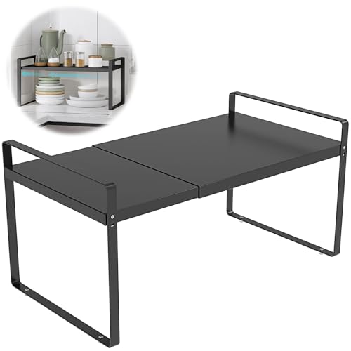 Expandable Cabinet Shelf Organizer Rack，Kitchen Cabinet Shelves 11 Inch Deep，Adjustable Storage Shelves，Pantry Shelf(1 Pack) - color: 11" Wide ( 1 Pack)