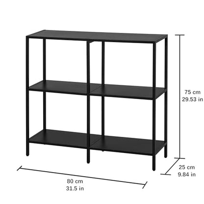 HDANI 31.5 Inch Metal Console Table with 3 Tier Strage Shelves,Narrow Entryway Table,Modern Sofa Tables for Entryway, Living Room,Bedroom,Black - color: Black, size: 31.5×9.84×29.53in