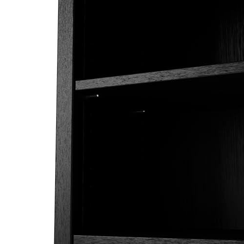 Camaflexi Shaker Style 3 Shelf Bookcase/Solid Wood / 36" High/Adjustable Shelving/Closed Back/Display Bookshelf for Living Room, Bedroom, Home and Office, Black - color: Black, size: 36"