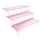 Acrylic Display Stand, 3 Tier Pink Display Risers for Funko POP Figures, 9" Cupcakes Stand, Perfume Organizer, Riser for Display, Dessert Stand, Ornament Display Stand…
