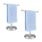 Hand Towel Holder Stand, Stainless Steel Free Standing Towel Rack Stand, Rust-Proof Towel Bar for Bathroom Kitchen Countertop, Brushed Nickel, 2 Pack - color: Silver