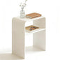 White Acrylic 2-Tier End Table – 23.6”H Modern Nightstand with Shelf, Sturdy Bedside Storage for Bedroom, Living Room, Home Office, No Assembly Required - size: white