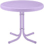 Crosley Furniture Griffith Weather Resistant Retro Metal Outdoor Side Table for Patio, Deck, Porch, Lavender Gloss - color: Lavender Gloss