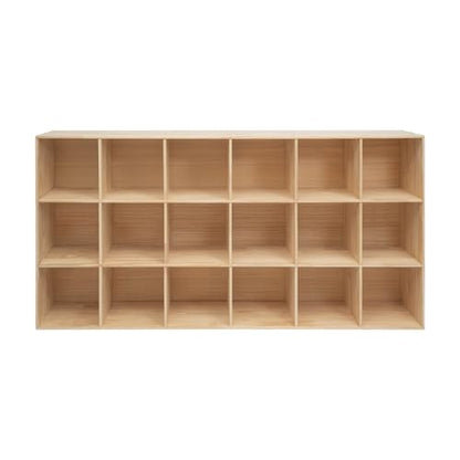18 Cube Storage Organizer, Solid Wood Bookshelf, Vertical or Horizontal Bookcase, Open Cube Book Shelf, 70.9 in Cubes Organizer for Bedroom, Living Room, Office (70.9 X 11.8 X 35.4 in) - size: 70.9 X 11.8 X 35.4 in