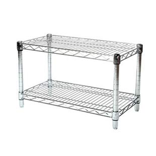 Shelving Inc. 12" d x 36" w Chrome Wire Shelving with 2 Tier Shelves, Weight Capacity 800lbs Per Shelf - size: 12"d x 36"w x 14"h