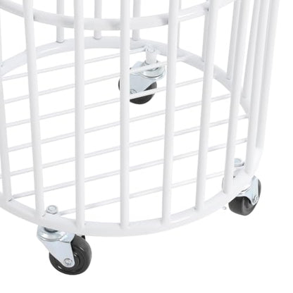 Rolling Laundry Basket Cart Metal Laundry Basket with Wheels,Portable Laundry Hamper Bathroom Dirty Clothes Storage, 11.8in Base Diameter, 14.2(D)×15.7in(H)(J) - size: J