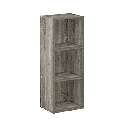 Furinno Pasir 3-Tier No Tool Assembly Open Shelf Bookcase, French Oak - color: French Oak, size: 3-Tier Cube No Tool