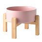 8'' Ceramic Raised Dog Bowl - 70Oz Dog Food & Water Bowl with Elevated Non-Slip Bamboo Stand, Dishwasher & Microwave Safe, Anti Vomiting Heavy Duty Pet Bowl for Medium and Large Dogs, Pink - color: 1 x Bowl + Stand - Pink, size: 8 inch