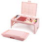 Loddie Doddie Lap Desk, Folding Desk, Portable Table, Blush, 9.75" x 12" | Trays & Pocket Keep Essentials Close, 2 lb Easy to Carry, Sturdy Plastic & Alloy Steel, Bed Desk, Bed Tray, Lap Desk for Kids - color: Blush