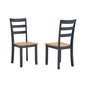 Signature Design by Ashley Gesthaven Solid Wood Frame Dining Chair, Set of 2, Blue/Natural - color: Light Brown & Blue