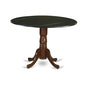 East West Furniture DLT-BMA-TP Dublin Kitchen Table - a Round Dining Table Top with Dropleaf & Pedestal Base, 42x42 Inch, Black & Mahogany - color: Dlt-bma-tp