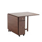 Drop Leaf Folding Dining Table with Storage, Wheels, Space Saving | Foldable Design, 18mm Thick Plywood, 300lbs Capacity, Locking Wheels, Farmhouse, for Living Room Kitchen Small Spaces, Walnut - color: Walnut