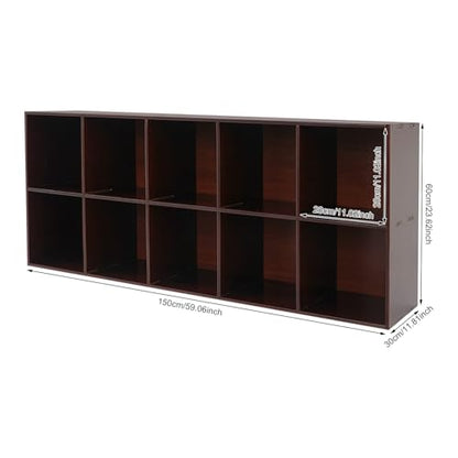 10 Cube Wooden Bookshelf, 2 Tiers Modern Floor Standing Storage Shelf Open Book Shelf for Living Room Bedroom Office, 11 * 11in Cubes, Easy Assembly - size: 10 Cube B