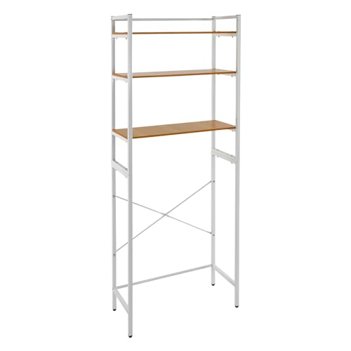 Laundry Room Rack, Over The Washer and Dryer Storage Shelf 3-Tier Freestanding Storage Utility Rack for Toilet Bathroom Kitchen - color: White