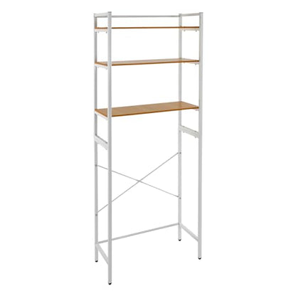 Laundry Room Rack, Over The Washer and Dryer Storage Shelf 3-Tier Freestanding Storage Utility Rack for Toilet Bathroom Kitchen - color: White