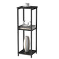 10" Wide Square Drink Table with Adjustable Feet - 3-Tier Small Side Table for Apartments, Balcony & Office | Space-Saving, Lightweight & Multi-Functional (Plants, Books, Drinks,Black) - color: Black, size: 3-Tier-10"wide