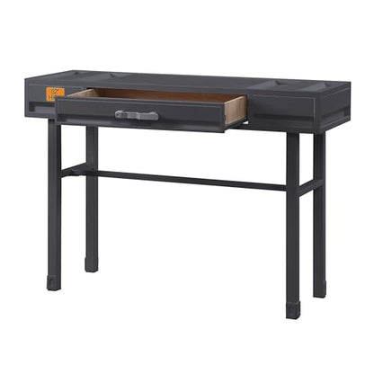 Gunmetal Writing Desk with 1 Drawer - Compact Home Office Computer Desk
