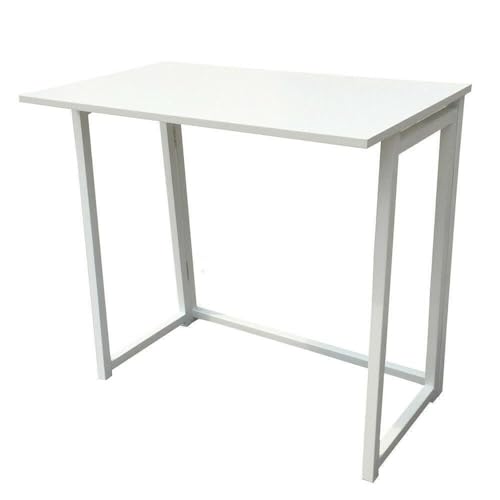 Folding Small Desk - Versatile Laptop Study Writing Table - White - Space-Saving Design - Perfect for Home Office