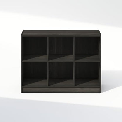 Furinno Basic Book Shelf, 3x2 Bookshelf, Cube Organizer Cabinet Bookcase with Shelf Storage, 11.9 x 31.6 x 23.6, for Living Room, Bedroom, Home Office, Espresso - color: Espresso