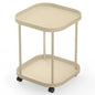 Side Table with Wheels, End Table Living Room Plastic Mobile Sofa Side Table Small Night Stand Bedroom Khaki - color: Khaki, size: 1 Pack