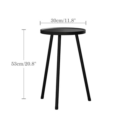 Small Couch Side Table, Drink Table, Mini Round End Table, Coffee Table, Snack Table for Small Spaces, Living Room, Bedroom, Sofa LET520BK - color: Black, size: 11.8 X 11.8 X 20.8 Inches