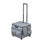 Folding Mobile Utility Cart, Canvas Organizer Bag, Dark Grey/Grey | Durable plastic, 30 compartments, adjustable handle, 40 lb capacity, collapses to 3" thick, rolling wheels for easy transport - color: Dark Grey/Grey