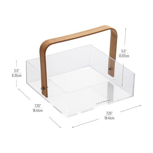 Mind Reader Napkin Holder, Kichen Storage, Countertop Organizer, Caddy, Kitchen, Acrylic, 7.25"L x 7.25"W x 5.5"H, Brown - style: Nakin Holder