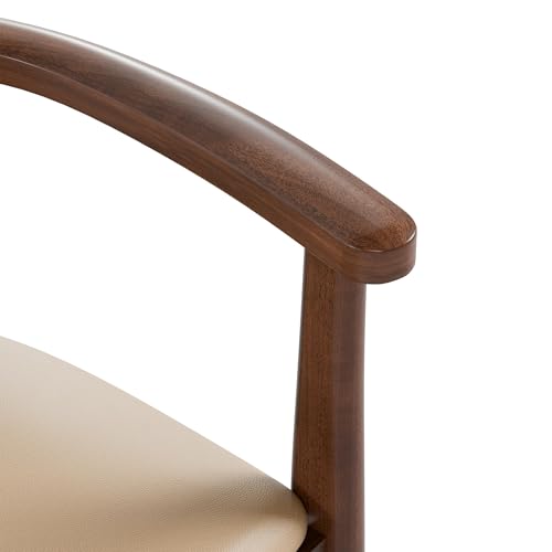 Furniture of America Nazaen I Mid-Century Modern Solid Wood 245-inch Side Chairs Set of 2 with Arm Rest, Semi-Handmade, Upholstered Seating for Home Kitchen, Dining Room, Rich Walnut - color: Rich Walnut, size: Style 1
