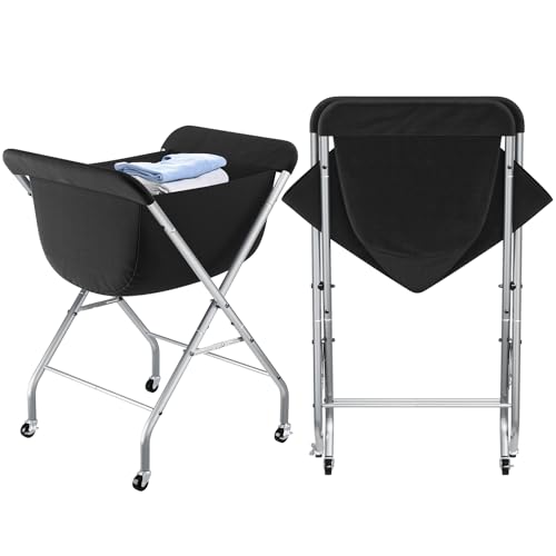 ELYKEN Laundry Basket with Wheels, Collapsible Laundry Hamper, Black | Removable Liner Bag, Foldable Design, 118L Capacity, Sturdy Metal Frame, 4 Casters, Laundry Cart for Bedroom, Laundry Room - color: Black, size: 25.6"L x 22"W x 33"H