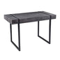 SEI Furniture - Harkriven Small Space Desk - Transitional Design, Black Iron and Wood - Ideal for Home Office, Bedroom (HO1094537)