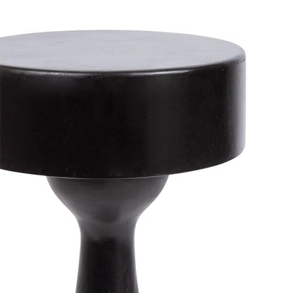 Kate and Laurel Solbrett Modern Sophisticated Round Drink Table; 10 x 10 x 22; Black; Contemporary Sculptural Bedroom Nightstand with Unique Pedestal Table Design for Use as Indoor Plant Stand - color: Black