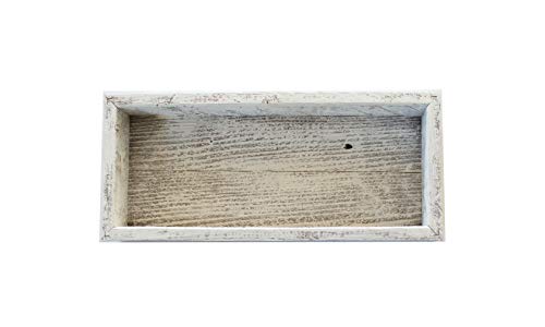 BARNWOODUSA Small Wooden Planter Box – Rustic 1-Pack Wood Window Planter Box Set for Centerpieces & Storage – Durable Wooden Boxes for Decor - Perfect Toilet Basket for Bathroom Organizer - color: White Wash, size: 1Pack - 15.5"L x 7.5"W x 3"H