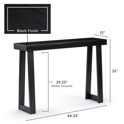 Plank+Beam Classic Console Table, 46 Inch, Black | Non-Toxic Finishes, Versatile Design, Elegant Details, Easy Assembly, Quick Setup, Solid Wood - color: Black, size: 46" Console Table