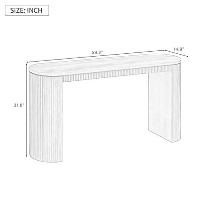 59.2-Inch Console Table for Entryway, Modern Hallway Table with Unique Vertical Stripe Design,for Living Room and Study (Navy-01) - color: Navy-01
